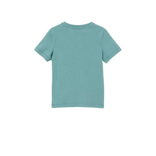 S.Oliver T-shirt met printopdruk petrol Blauw Jongens Katoen Ronde hals 128 134