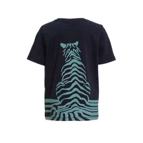 s.Oliver T-shirt met backprint navy Blauw Jongens Katoen Ronde hals Backprint 92 98