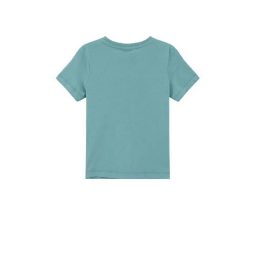 s.Oliver T-shirt met printopdruk turquoise Blauw Jongens Katoen Ronde hals 140