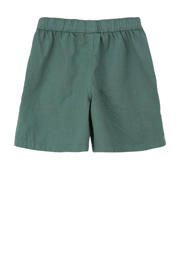thumbnail: Petrolkleurige jongens s.Oliver casual short van katoen met elastische tailleband met koord en effen