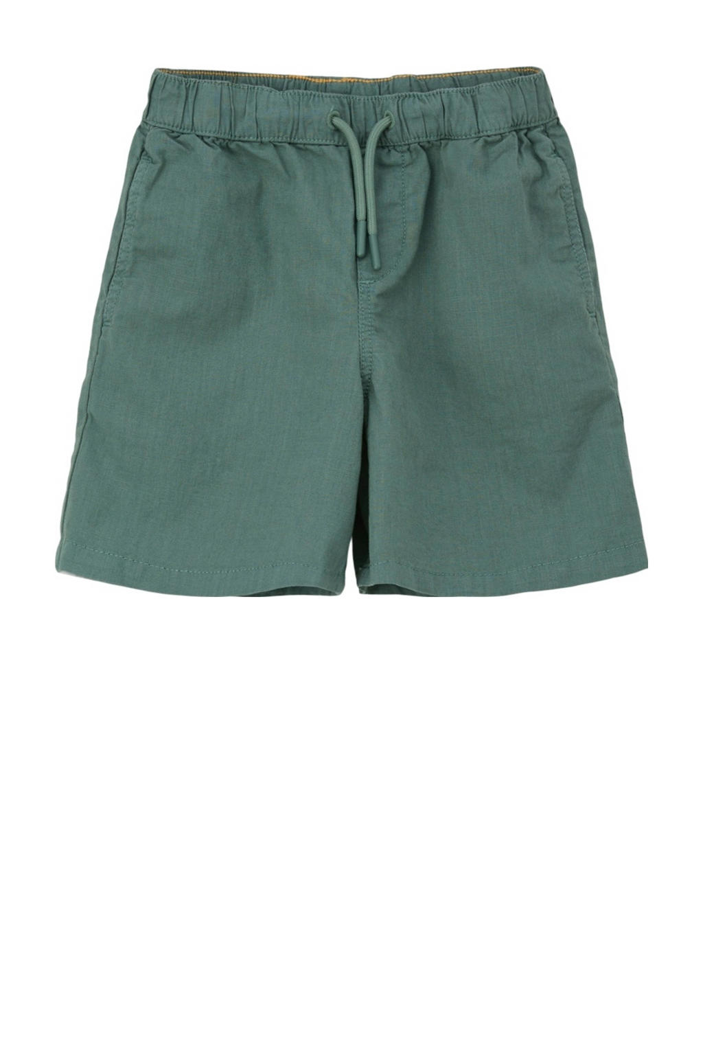 Petrolkleurige jongens s.Oliver casual short van katoen met elastische tailleband met koord en effen