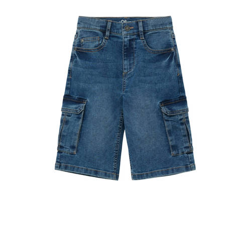 s.Oliver denim short blauw Jongens Stretchdenim Effen 92