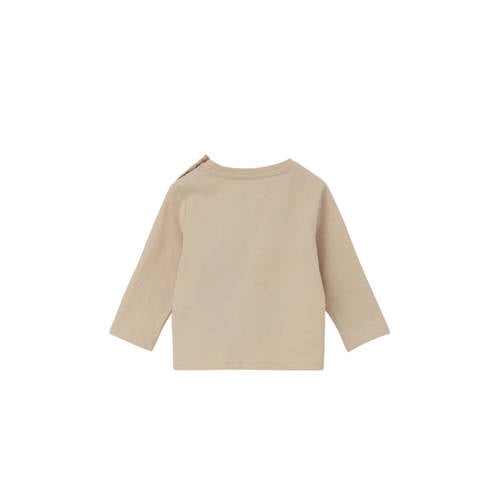 s.Oliver baby longsleeve met printopdruk zand Beige Jongens Katoen Ronde hals 74