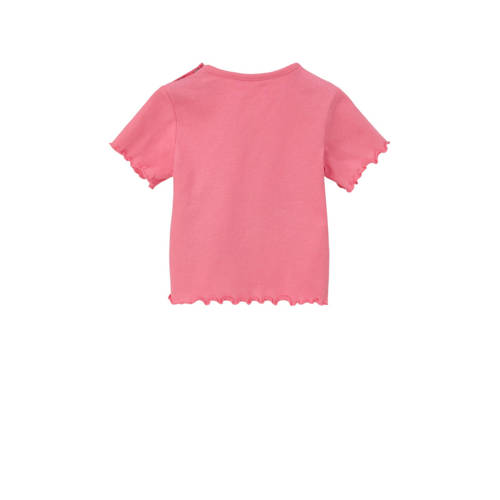 S.Oliver baby T-shirt met printopdruk roze Meisjes Katoen Ronde hals Printopdruk 50 56
