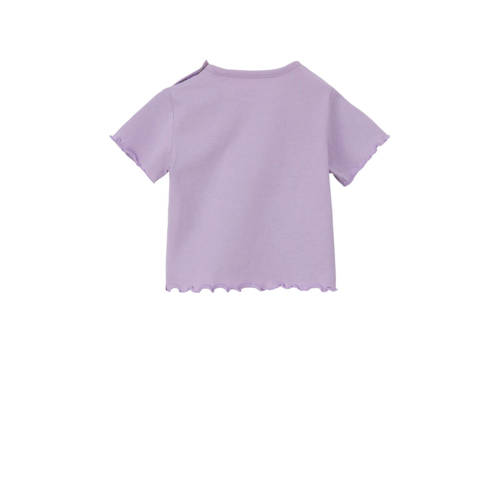 S.Oliver baby T-shirt met printopdruk lila Paars Meisjes Katoen Ronde hals 50 56