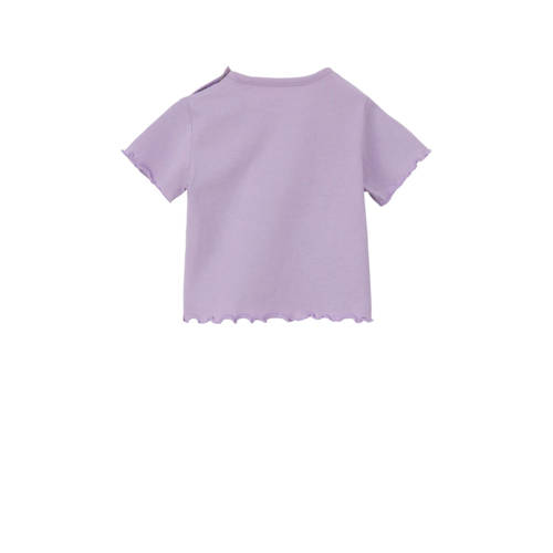 S.Oliver baby T-shirt met printopdruk lila Paars Meisjes Katoen Ronde hals 74