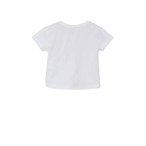 S.Oliver T-shirt met tekst wit Meisjes Katoen Ronde hals Tekst 50 56