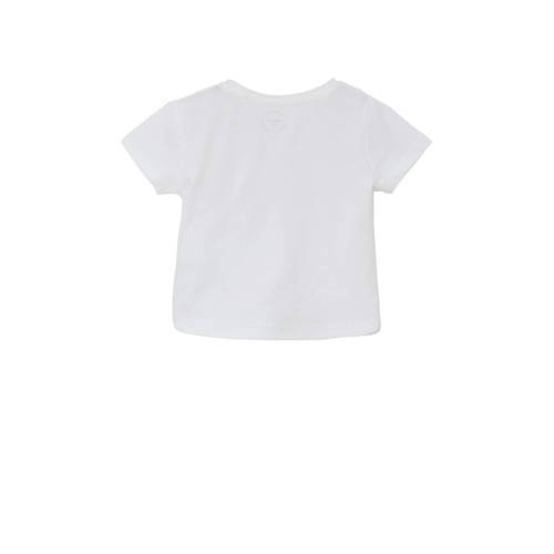 S.Oliver T-shirt met tekst wit Meisjes Katoen Ronde hals Tekst 74