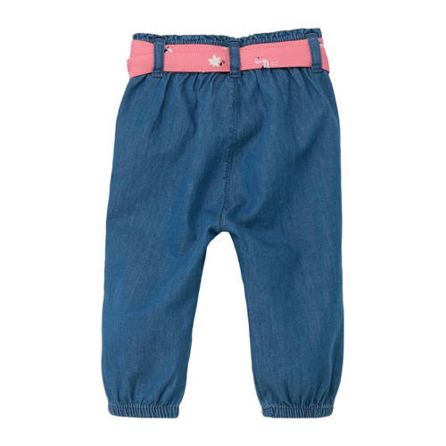 S.Oliver baby relaxed jeans blauw roze (set van 2) Meisjes Katoen Effen 50 56