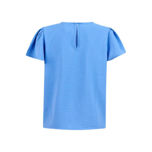 Shoeby T-shirt blauw Meisjes Polyester Ronde hals Effen 98 104