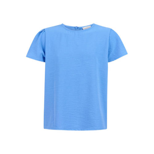 Shoeby T-shirt blauw Meisjes Polyester Ronde hals Effen - 110/116