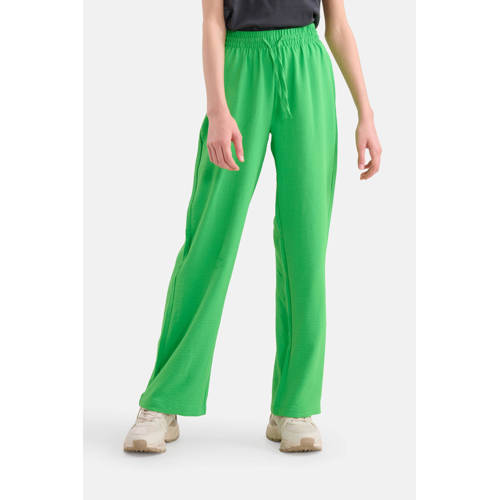 Shoeby high waist wide leg broek groen Meisjes Polyester Effen 98 104