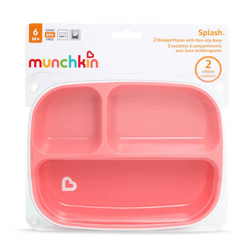 Munchkin Splash anti slip bordjes roze paars | Bord van