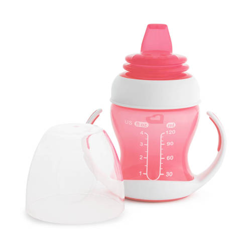 Munchkin Gentle first cup overgangsbeker anti lek roze Drinkbeker