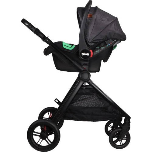 Ding 3-in-1 Stroller Liam Black Black Kinderwagen