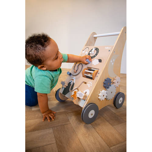 Tryco Wooden Baby walker with blocks Loopwagen | Loopwagen van