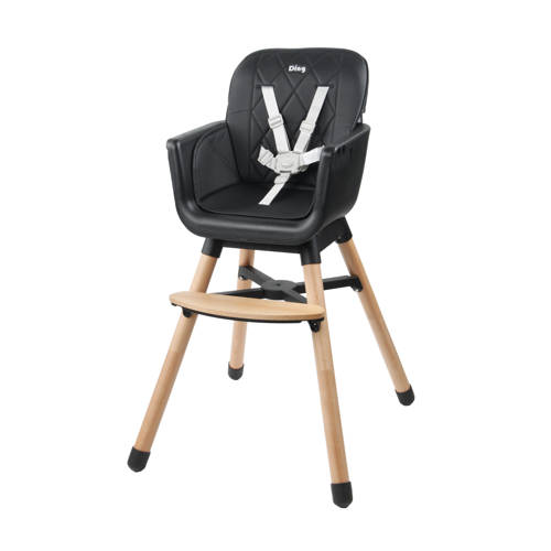 Ding Wooden High Chair - Daily - Black Kinderstoel