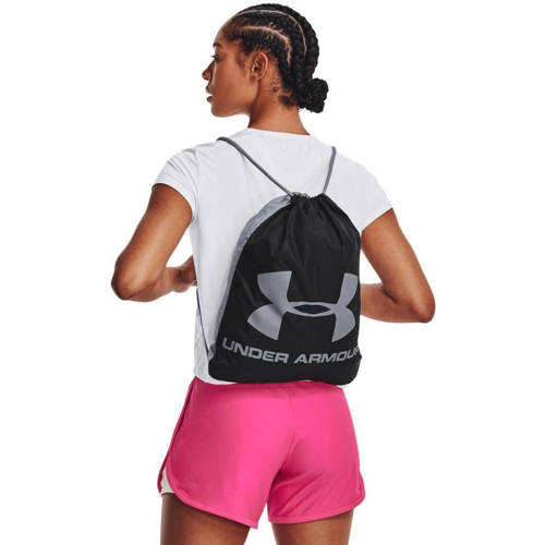 Under Armour rugzak Sackpack zwart grijs Jongens Meisjes Polyester Logo