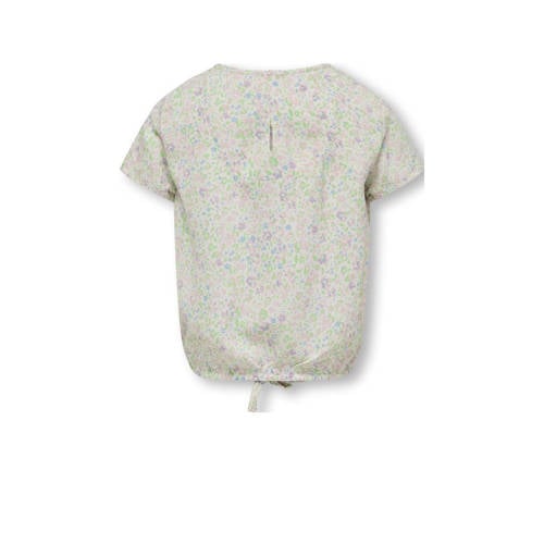 Only KIDS GIRL gebloemde top KOGLINO lichtgroen roze lila Meisjes Polyester Ronde hals 116