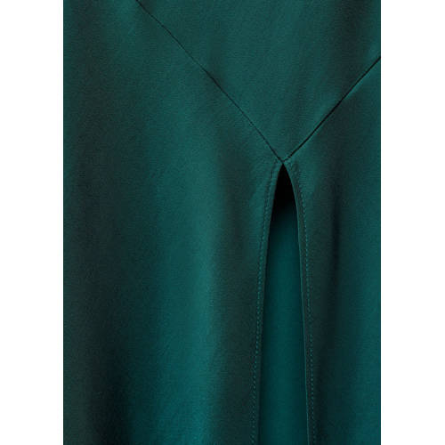 Mango Kids maxi jurk blauw Meisjes Viscose V-hals Effen 172(L)