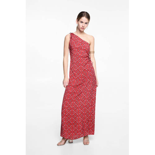 Mango Kids maxi jurk met all over print Meisjes Polyester One shoulder 172(L)