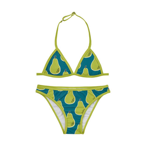 Claesen's triangel bikini met fruitprint groen Blauw Meisjes Polyester