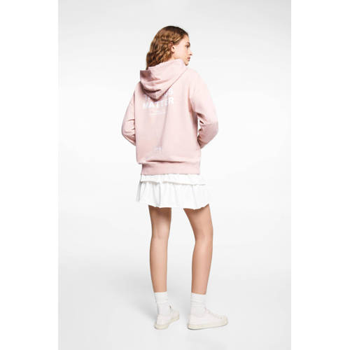 Mango Kids hoodie met tekst roze Sweater Meisjes Katoen Capuchon Tekst 164(S)