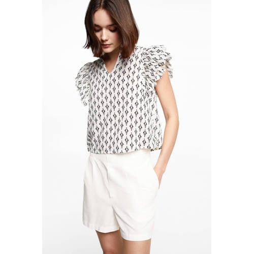 Mango Kids chino short wit Korte broek Meisjes Katoen Effen 152(XXS)