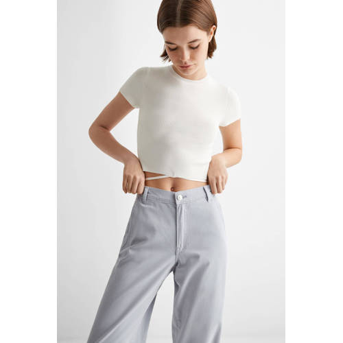 Mango Kids broek lichtblauw Meisjes Katoen Effen 158(XS)