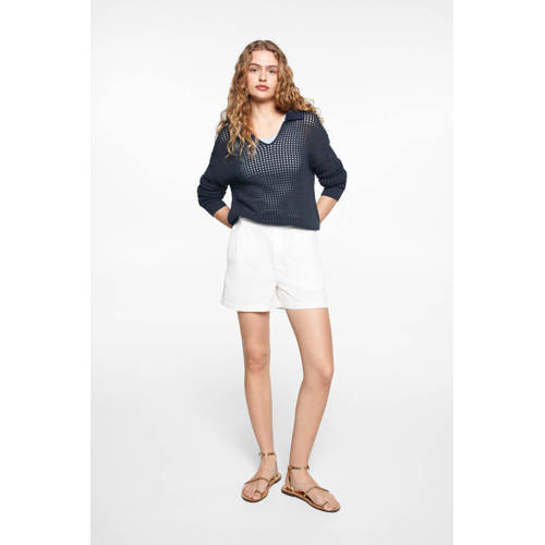 Mango Kids trui donkerblauw Meisjes Katoen V-hals Effen 158(XS)