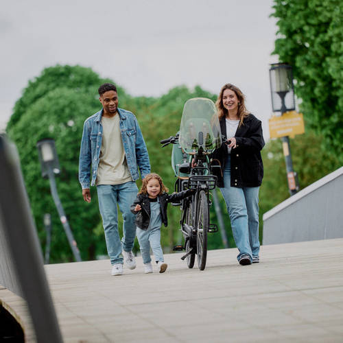 Urban Iki Ta—ke fietsstoeltje voor Icho Green Kurumi Brown Groen