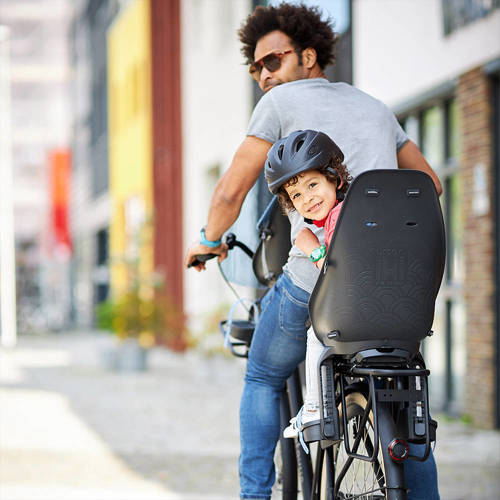 Urban Iki Ta—ke voorzitje Bincho Black Kurumi Brown + extra compact adapater Fietsstoeltje voor Bruin