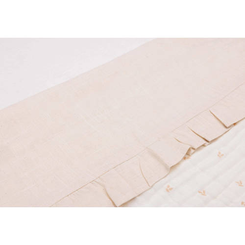 Jollein wieglaken Ruffle Natural Babylaken Beige Tekst