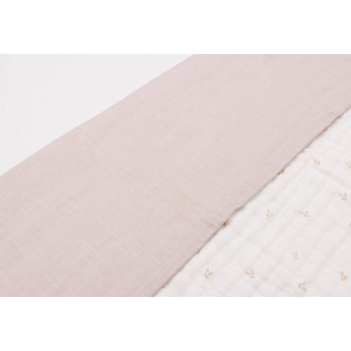 Jollein wieglaken Slub Nougat Babylaken Beige Tekst