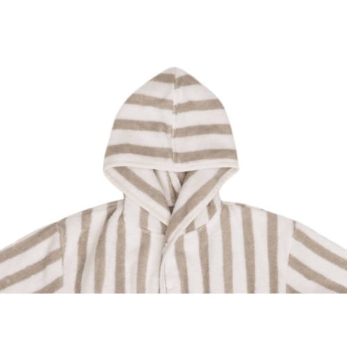 Jollein badjas Stripe Terry Olive Green Multi Katoen Capuchon 98 104