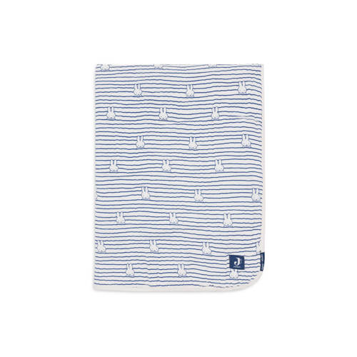 Jollein Deken Hydrofiel Wieg 75x100cm Miffy Stripe Navy Babydeken Blauw