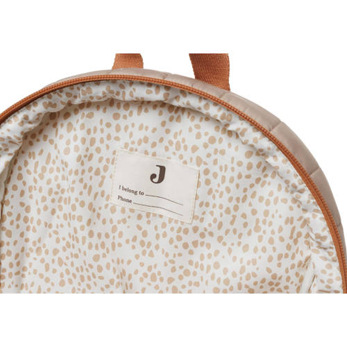 Jollein puffed rugtas Biscuit Rugzak Beige Jongens Meisjes Teddy Effen