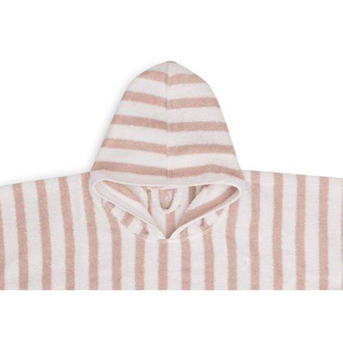 Jollein badponcho Stripe Terry Wild Rose Handdoek badcape Multi Effen