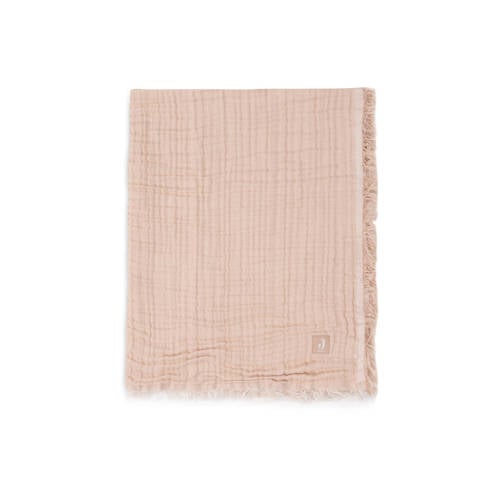 Jollein leidkantdeken 120x120cm Fringe Moonstone Ivory Babydeken Geel Effen