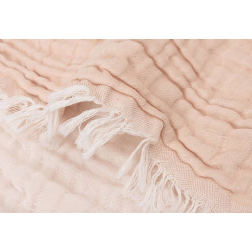 Jollein leidkantdeken 120x120cm Fringe Moonstone Ivory Babydeken Geel Effen