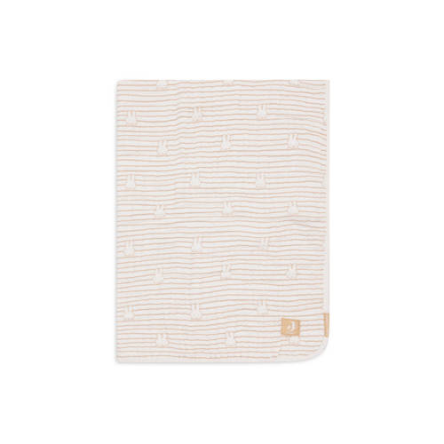 Jollein Deken Hydrofiel Wieg 75x100cm Miffy Stripe Biscuit Babydeken Bruin