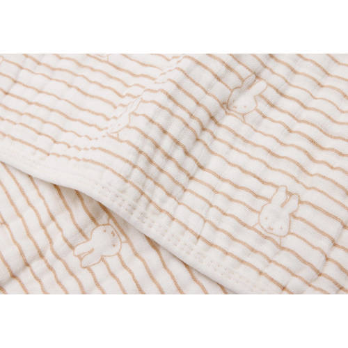 Jollein Deken Hydrofiel Wieg 75x100cm Miffy Stripe Biscuit Babydeken Bruin
