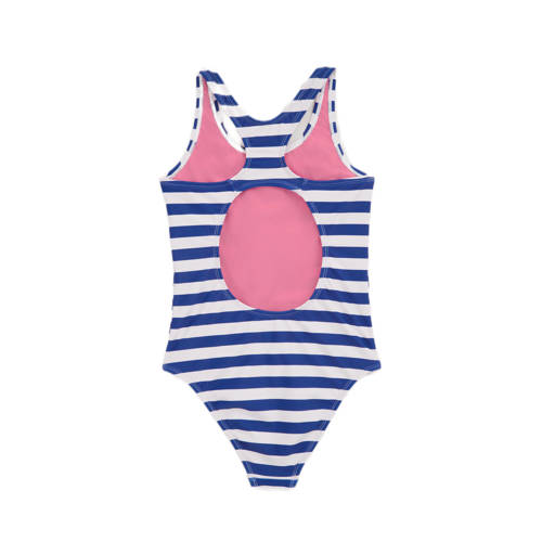 WE Fashion badpak blauw wit Meisjes Polyamide Streep 170 176