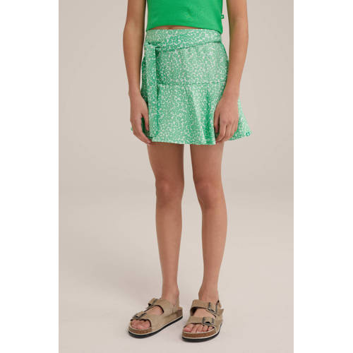 WE Fashion rok cactus Groen Meisjes Gerecycled polyester Bloemen 158 164