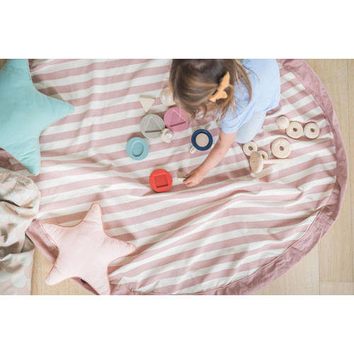 Play&Go 2-in-1 opbergzak speelkleed Stripes New Pink