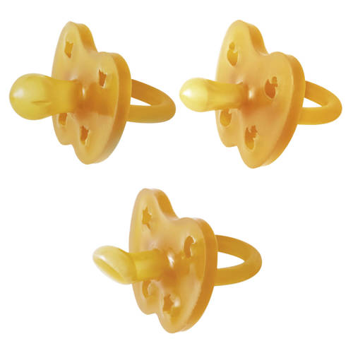 Hevea speen 3-pack sym ortho rond trial pack Natural Fopspeen