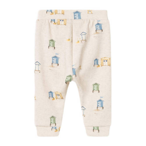 Name it BABY joggingbroek met all over print beige multicolor Jongens Katoen 74