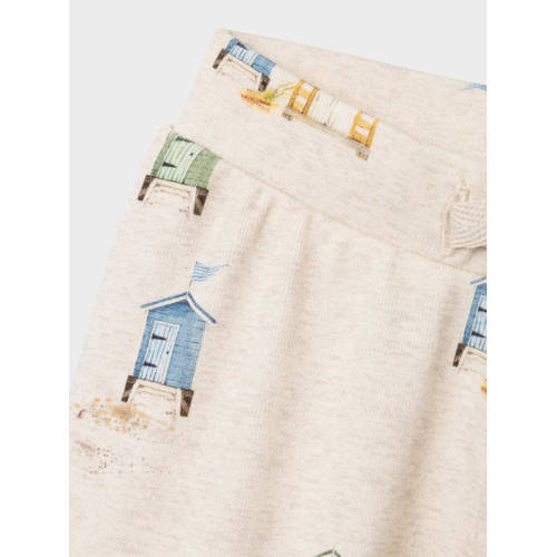 name it BABY joggingbroek met all over print beige multicolor Jongens Katoen 74