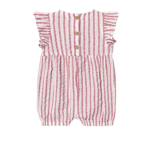 name it BABY gestreepte playsuit NBFHUNICA rood wit Meisjes Katoen Ronde hals 68