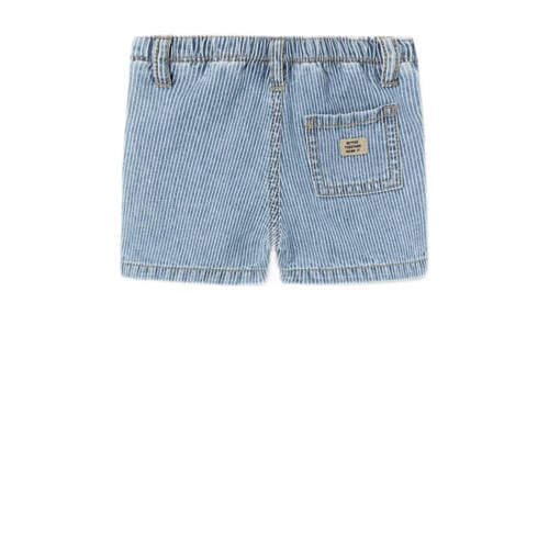 Name it BABY gestreepte denim short NBMRYAN blauw wit Korte broek 68